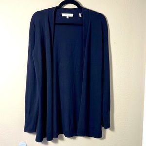 Lark & Ro Women's Navy Blue Open Front Longline Cardigan Sweater Size Sm…